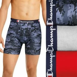 Men's Champion 3-Pack Total Support Pouch Cotton Stretch Boxer Brief Assorted Dye