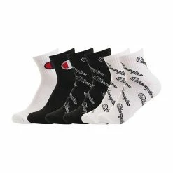Boys Champion® 6-Pack Script Quarter Socks Oxford Gray