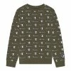 Boys 8-20 Champion® Allover Print Fleece Crew Sweatshirt Olive