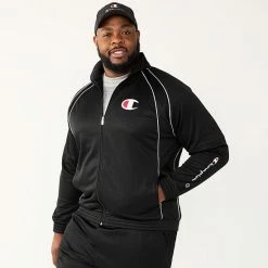 Big & Tall Champion® Tricot Track Jacket Charcoal -Champion shop unnamed file 2367