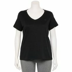 Plus Size Champion® Powerblend V-Neck Tee Black