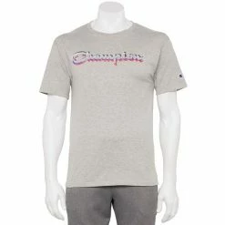 Men's Champion® Two Tone Script Graphic Tee White -Champion shop unnamed file 2508