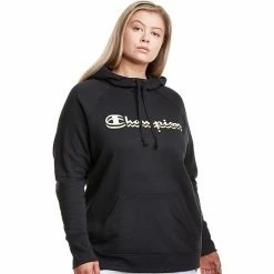 Plus Size Champion® Powerblend Fleece Graphic Hoodie Black -Champion shop unnamed file 2554