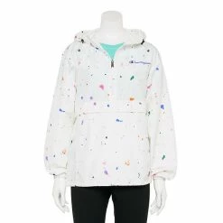 Women's Champion® Packable Hooded Jacket Marble Wave Ciel Blue