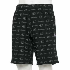 Men's Champion® 10-Inch Powerblend Fleece Shorts Little Script Black