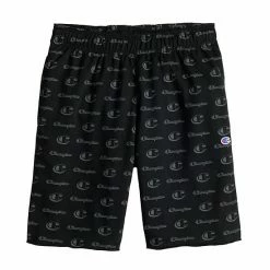 Men's Champion® 10-Inch Powerblend Fleece Shorts Little Script Black -Champion shop unnamed file 2571