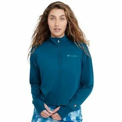 Women's Champion® Soft Touch Quarter-Zip Pullover Blue Jay -Champion shop unnamed file 2593