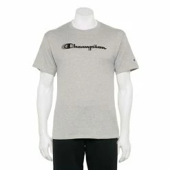 Men's Champion® Script Graphic Tee Oxford Gray