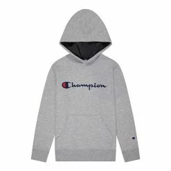 Kids 7-20 Champion® Script Fleece Hoodie Gray -Champion shop unnamed file 27