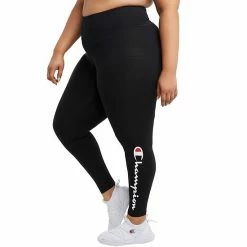 Plus Size Champion® Authentic High-Waisted Leggings Black -Champion shop unnamed file 2711