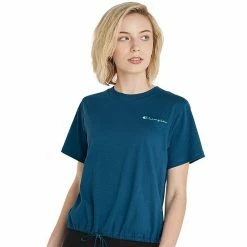 Women's Champion Campus Drawstring Tee Fresh Teal -Champion shop unnamed file 2764