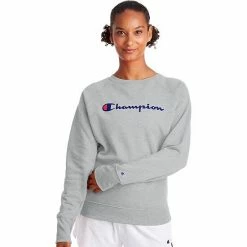 Women's Champion® Powerblend Fleece Boyfriend Sweatshirt Poppy Orange -Champion shop unnamed file 278