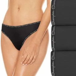 Women's Champion® 3-Pack Thong Panty Set CH46M3 5rf Black -Champion shop unnamed file 2796