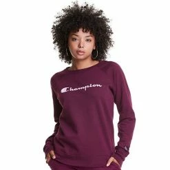 Women's Champion® Powerblend Fleece Boyfriend Sweatshirt Poppy Orange -Champion shop unnamed file 283