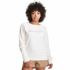 Women's Champion® Powerblend Fleece Boyfriend Sweatshirt Poppy Orange -Champion shop unnamed file 285