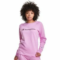 Women's Champion® Powerblend Fleece Boyfriend Sweatshirt Poppy Orange -Champion shop unnamed file 287