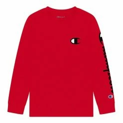 Kids 7-20 Champion® Script Tee Crayon Orange