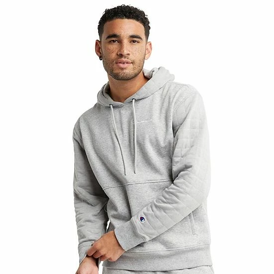 Men's Champion® Quilted Fleece Hoodie Oxford Gray Men's Champion® Quilted Fleece Hoodie Oxford Gray -Champion shop unnamed file 3061