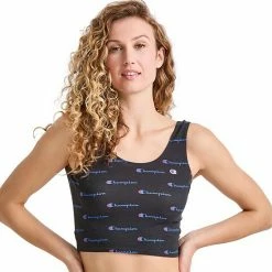 Champion® Athletics Stretch Crop Top CH51AS Navy Oxford Print