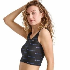Champion® Athletics Stretch Crop Top CH51AS Navy Oxford Print -Champion shop unnamed file 3072