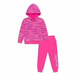 Girls 4-6X Champion Multi Color Hoodie & Leggings Set Wow Pink -Champion shop unnamed file 3095