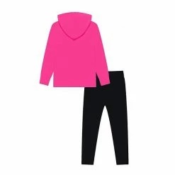 Girls 4-6X Champion Color Block Scribble Hoodie & Leggings Set Wow Pink Black -Champion shop unnamed file 3106