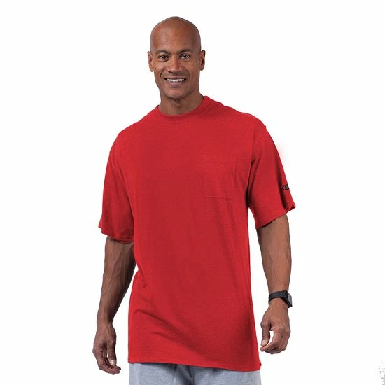 Big & Tall Champion® Solid Crewneck Pocket Tee Cardinal Red 3 Big & Tall Champion® Solid Crewneck Pocket Tee Cardinal Red