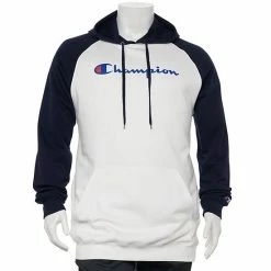 Big & Tall Champion® Raglan Fleece Hoodie White Navy -Champion shop unnamed file 3202