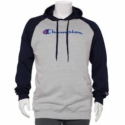 Big & Tall Champion® Raglan Fleece Hoodie White Navy -Champion shop unnamed file 3203