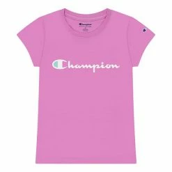 Girls 7-16 Champion® Signature Script Graphic Tee Paper Orchid -Champion shop unnamed file 329