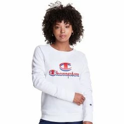 Women's Champion® Powerblend Graphic Crewneck Sweatshirt Venture Pink -Champion shop unnamed file 3296