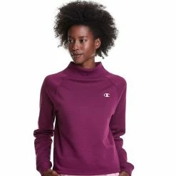 Women's Champion® Powerblend Mockneck Top Paper Orchid -Champion shop unnamed file 3315