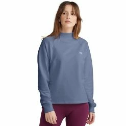 Women's Champion® Powerblend Mockneck Top Paper Orchid -Champion shop unnamed file 3319