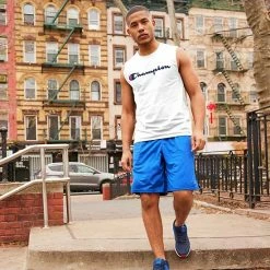 Men's Champion® Logo Graphic Muscle Tee Laser Orange Pe Hthr -Champion shop unnamed file 3322