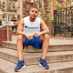 Men's Champion® Logo Graphic Muscle Tee Laser Orange Pe Hthr -Champion shop unnamed file 3323