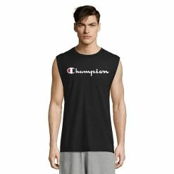 Men's Champion® Logo Graphic Muscle Tee Laser Orange Pe Hthr -Champion shop unnamed file 3332