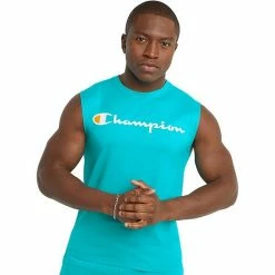 Men's Champion® Logo Graphic Muscle Tee Laser Orange Pe Hthr -Champion shop unnamed file 3335