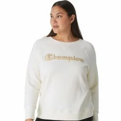 Plus Size Champion® Powerblend Fleece Graphic Crewneck Sweatshirt Pink Beige -Champion shop unnamed file 3344