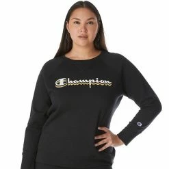 Plus Size Champion® Powerblend Fleece Graphic Crewneck Sweatshirt Pink Beige -Champion shop unnamed file 3346