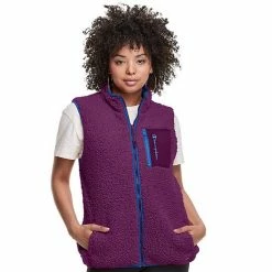 Women's Champion® Reversible Sherpa Vest Dark Berry Purple -Champion shop unnamed file 3351