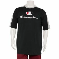 Big & Tall Champion® Colorblock Tee Navy Heather Red -Champion shop unnamed file 3362