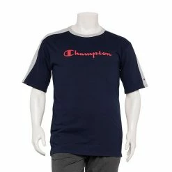 Big & Tall Champion® Football Stripe Tee Red -Champion shop unnamed file 3397