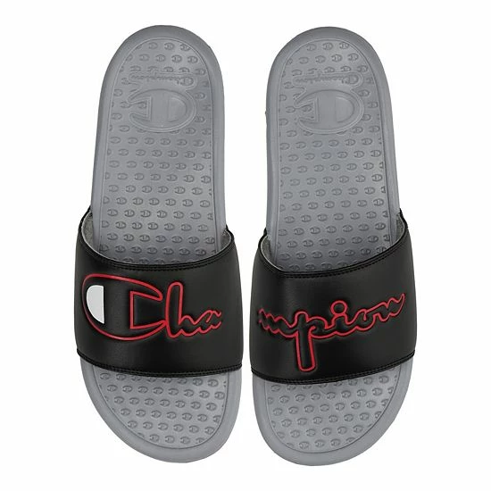 Champion® Super Slide Split Script Men's Slide Sandals Black Concrete Champion® Super Slide Split Script Men's Slide Sandals Black Concrete -Champion shop unnamed file 3399
