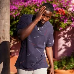 Men's Champion® Sportstyle Logo Tee Tossed Script White -Champion shop unnamed file 3426