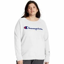 Plus Size Champion® Powerblend Graphic Fleece Sweatshirt Venture Pink