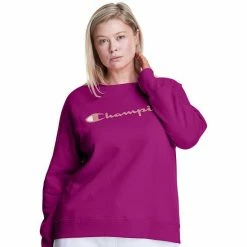 Plus Size Champion® Powerblend Graphic Fleece Sweatshirt Venture Pink -Champion shop unnamed file 3455