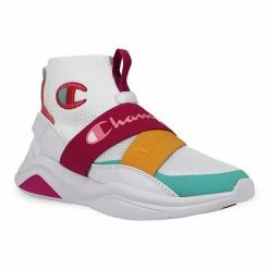 Champion® Legend V CB Women's High-Top Shoes White Peach Berry -Champion shop unnamed file 3472