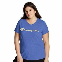 Plus Size Champion® Graphic V-Neck Tee Oxford Gray -Champion shop unnamed file 3527