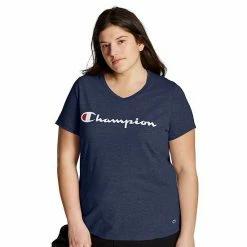 Plus Size Champion® Graphic V-Neck Tee Oxford Gray -Champion shop unnamed file 3529