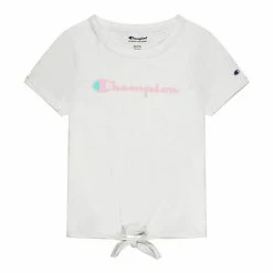 Girls 7-16 Champion® Classic Script Tie-Front Tee Aruba Blue